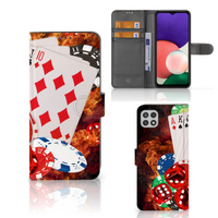 Samsung Galaxy A22 5G Wallet Case met Pasjes Casino - thumbnail