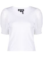 DKNY t-shirt en coton à manches bouffantes - Blanc