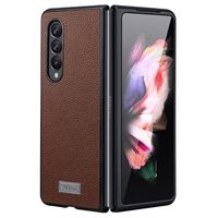 Samsung Galaxy Z Fold4 Sulada Luxury Series Hybride Hoesje - Bruin