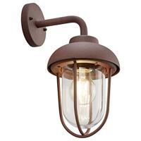 Trio Leuchten Buitenwandlamp Duero 202760124, aluminium gegoten roestkleurig, helder glas, excl. 1x E27
