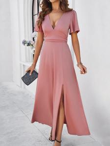 Casual Plain Dress With No