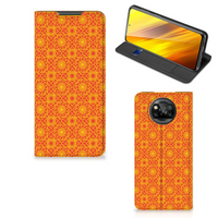 Xiaomi Poco X3 Pro | Poco X3 Hoesje met Magneet Batik Oranje - thumbnail