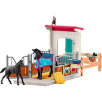 Schleich Horse Club - Paardenbox met merrie en veulen speelfiguur