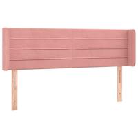 vidaXL Hoofdbord met randen 147x16x78/88 cm fluweel roze
