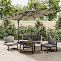 Zweefparasol met dubbel dak 300x300 cm taupe - thumbnail