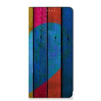 Samsung Galaxy A21s Book Wallet Case Wood Heart - Cadeau voor je Vriend - thumbnail