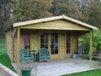 Blokhut Emiel 500x500 cm + luifel 170 cm