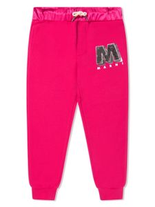 Marni Kids pantalon de jogging à logo embossé - Rose