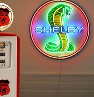 Shelby Logo Neon Verlichting Met Achterplaat XL 100 x 100 cm - thumbnail