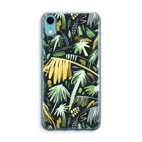 Tropical Palms Dark: iPhone XR Transparant Hoesje - thumbnail