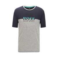 Hugo Boss t-shirt - logo tencel blauw/grijs