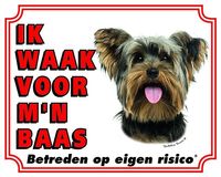 Yorkshire Terrier Waakbord - Ik waak voor mijn baas