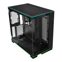 Lian Li O11D EVO RGB pc-behuizing, miditoren met RGB-verlichting, ruimte voor grafische kaarten tot 455 mm, tot 420 mm radiatoren, staal, aluminium, gehard glas - Zwart