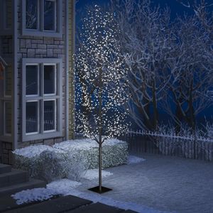 VidaXL Kerstboom 1200 LED&apos;s koudwit licht kersenbloesem 400 cm