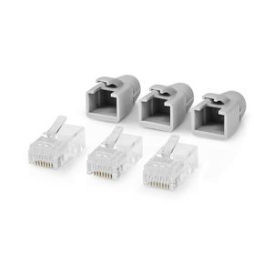 RJ45-Connector | RJ45 Pass Through | Stevig/Gesnoerd UTP CAT6 | Recht | Verguld | 10 Stuks | PVC | G