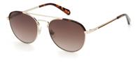 Fossil zonnebril 2105/G/S heren staal cat. 3 piloot goud/bruin