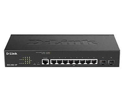 D-Link DGS-2000-10P netwerkswitch L2/L3 Gigabit Ethernet (10/100/1000), ethernetverbinding, ondersteunt stroomvoorziening via deze poort (PoE), 1U, zwart