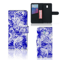 Telefoonhoesje met Naam Xiaomi Redmi 8A Angel Skull Blauw