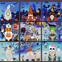 Halloween statische raamstickers - gezichtsloze kabouters, creatieve kabouters, vleermuizen en pompoenen, perfect voor spookachtige raam- en glasdecor Lightinthebox