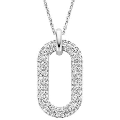 TI SENTO-Milano 3964ZI Ketting Ovale Schakel zilver-zirconia wit 38-48 cm TI SENTO-Milano 3964ZI Ketting Ovale Schakel zilver-zirconia wit 38-48 cm