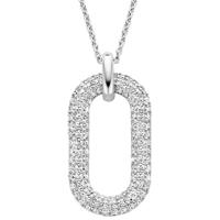 TI SENTO-Milano 3964ZI Ketting Ovale Schakel zilver-zirconia wit 38-48 cm