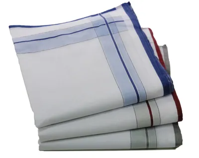 12 stuks Heren zakdoeken Jack - Katoenen stoffen zakdoeken streep print - 40 - Wit - 40 - 40 - 40