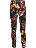 Adam Lippes pantalon en serge à fleurs - Noir