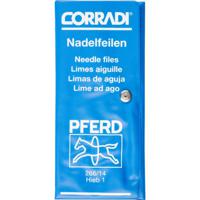 PFERD 12313062 CORRADI naaldvijlenset Zwitserse kap 1 in PVC-roltas Lengte 140 mm 1 stuk(s) - thumbnail