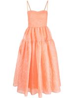 ERDEM robe mi-longue Abelia bordée de dentelle - Orange