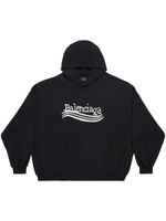 Balenciaga hoodie en coton à logo imprimé - Noir