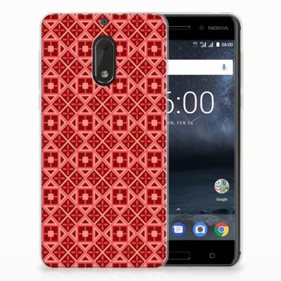 Nokia 6 TPU bumper Batik Rood