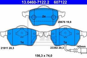 Remmenset, remschijf ATE, Remschijftype: Geventileerd: , Inbouwplaats: Vooras, u.a. für Audi, Skoda, VW, Seat