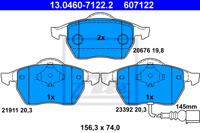 Remmenset, remschijf ATE, Remschijftype: Geventileerd: , Inbouwplaats: Vooras, u.a. für Audi, Skoda, VW, Seat - thumbnail