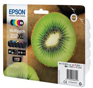 Epson inktcartridge 202XL, 550 - 800 pagina's, OEM C13T02G74010, 5 kleuren