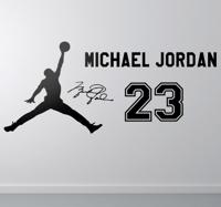 Muursticker kinderkamer Michael Jordan 23 silhouette - thumbnail