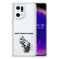 OPPO Find X5 Pro Silicone-hoesje Gun Don't Touch My Phone - thumbnail