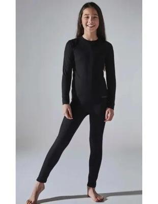 Craft Core Warm Base Layer Kinder Set Shirt + Broek Zwart 134 - 140