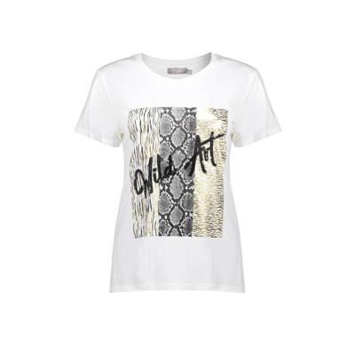Geisha T-shirt met printopdruk wit