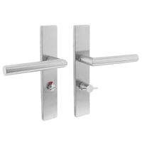 Intersteel Deurkruk Hoek 90° op rechthoekig schild toilet-/badkamersluiting 63 mm rechts rvs geborst