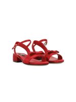 Dolce & Gabbana Kids logo-plaque bow-detail sandals - Rouge