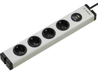 Ehmann 0600c0a052031 Stekkerdoos 4-voudig Grijs Randaarde stekker 1 stuk(s)