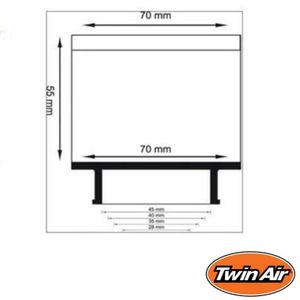 Luchtfilter Twin Air 35 mm. lengte 55 mm