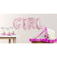 Set baby roze folie ballonnen &apos;Girl&apos; - thumbnail