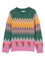 Stella McCartney Kids pull en maille Fair Isle - Vert