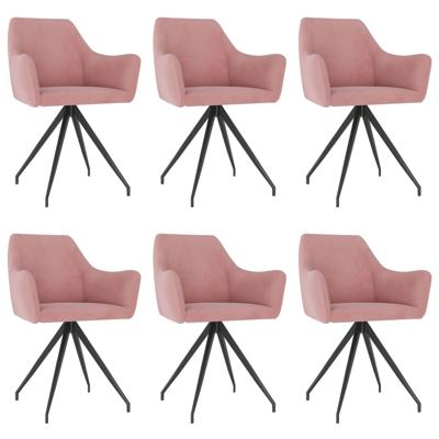 Vidaxl Eetkamerstoelen 6 St Fluweel Roze