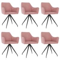 Vidaxl Eetkamerstoelen 6 St Fluweel Roze