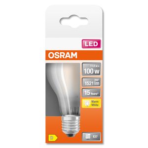 OSRAM 4058075124660 LED-lamp Energielabel D (A - G) E27 Peer 11 W = 100 W Warmwit (Ø x l) 60 mm x 105 mm 1 stuk(s)