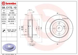 Remschijf BREMBO, Remschijftype: Massief, u.a. für Hyundai, KIA