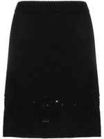 Chloé pointelle-knit wool miniskirt - Noir