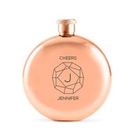 Whiskeyfles cheers monogram roségoud gepersonaliseerd